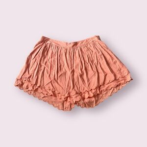 Women’s Moon Collection Live In California Salmon Color Scallop Rayon Shorts L